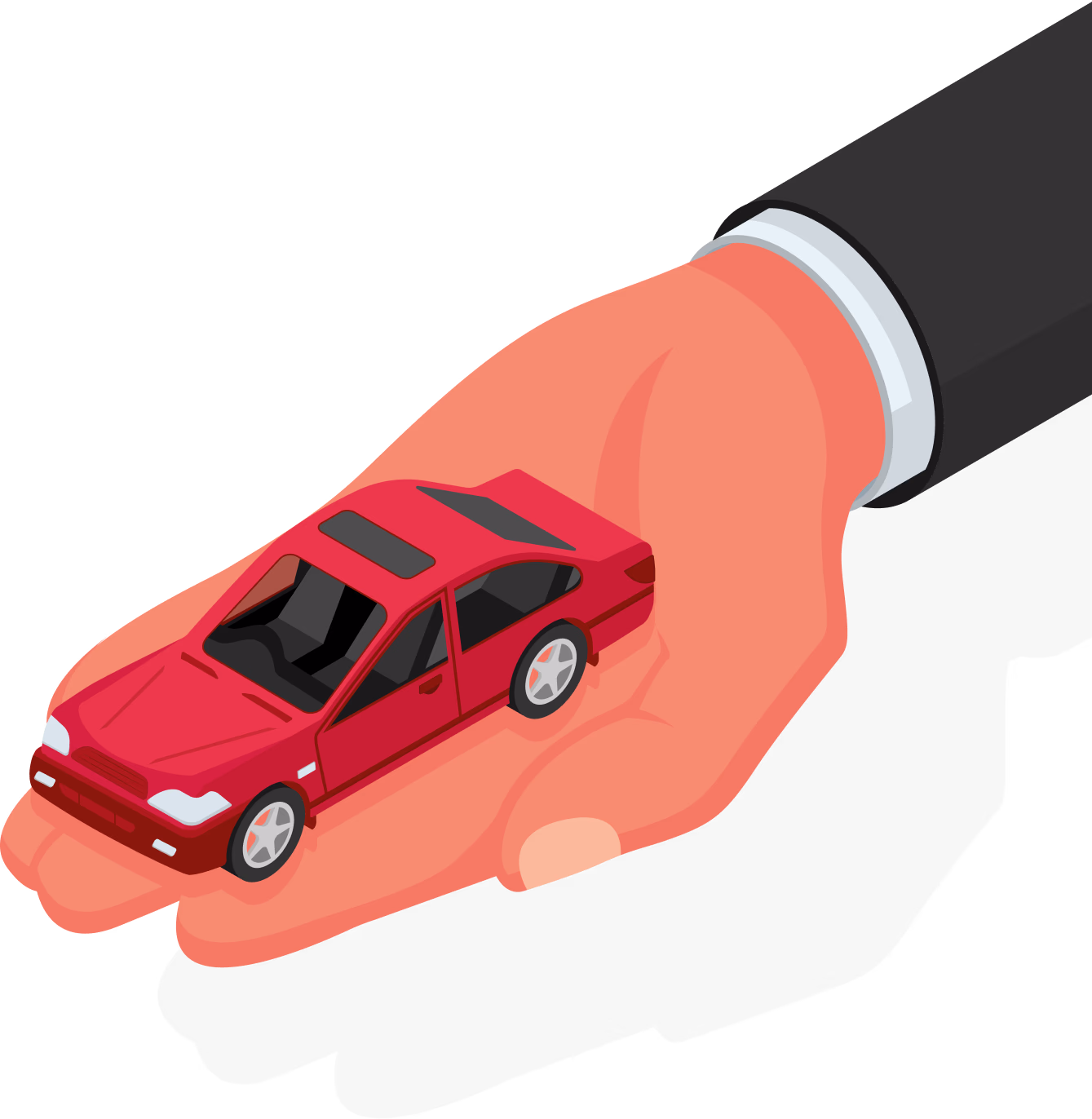 Hand holding car
